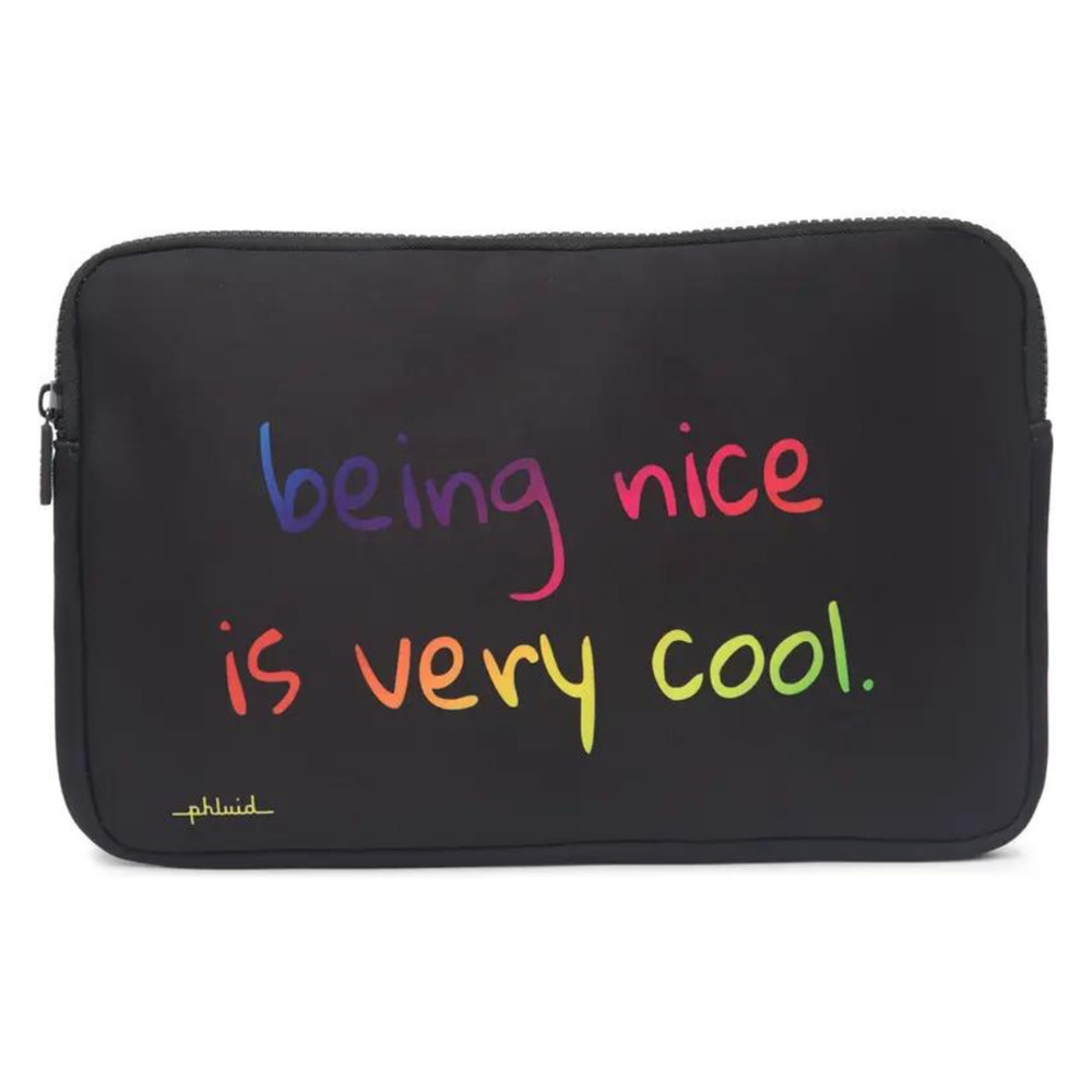 Rainbow Laptop Bag Black Laptop Case Ombre Words Inclusive Be Kind Rainbow LBGTQ